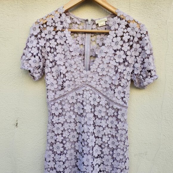 Shoshanna Lavender Crochet Lace Sheath Dress - Picture 5 of 8